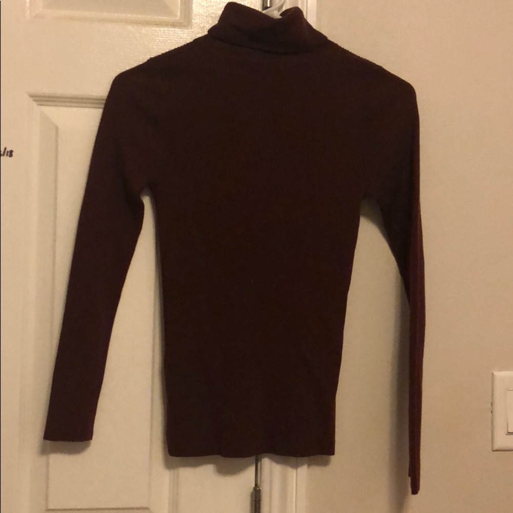 Red Wine Turtleneck Top